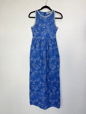 Mata Traders Blue Maxi Dress Size Small Made in India 100% Cotton